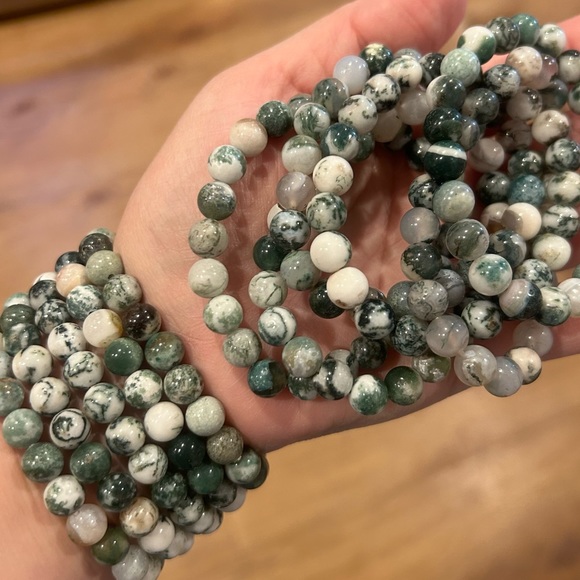 Moss Agate Bracelets | Minimalist crystal jewelry, Crystal Bracelet - Picture 3 of 3